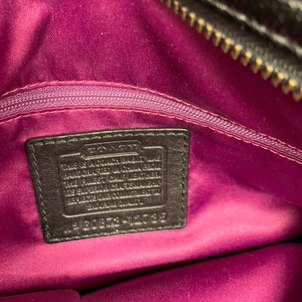 Coach Zoe Patent Leather Hobo Shoulder Bag--Black - Picture 12 of 16